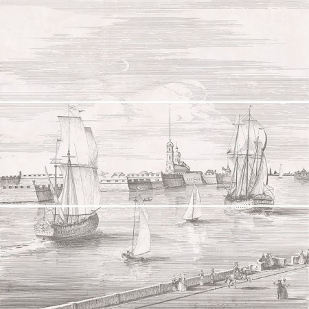 Панно Город на воде SPb матовый (из 3 ч. разм. 25х75) обрезной 75х75