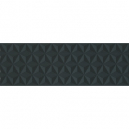 Диагональ черный структура матовый обрезной 25х75