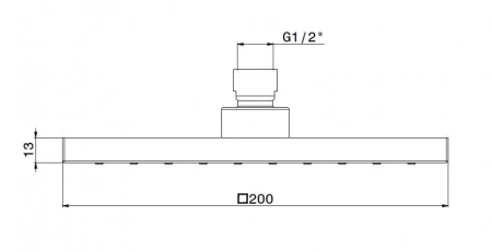 Латунная верхняя квадратная душевая лейка FUTURA тропический дождь, без кронштейна, матовый черный