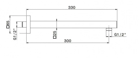Настенный кронштейн для душа квадратный Futura/Футура, хром