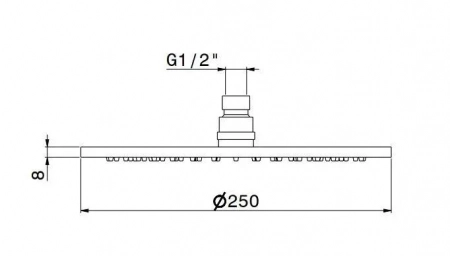 Круглая душевая лейка OLE, матовый черный