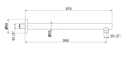 Настенный кронштейн для душа Eterna/Этерна, брашированная медь, pvd