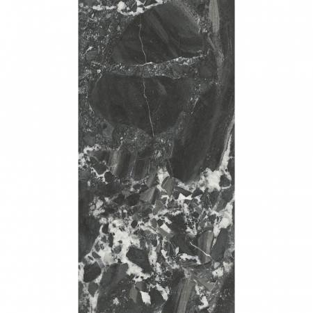 Риальто чёрный глянцевый обрезной 40x80x1