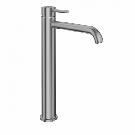 Смеситель для раковины ETERNA однорычажный, высокий, без донного клапана 3/8?, нержавеющая сталь