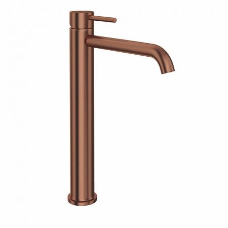 Смеситель для раковины ETERNA однорычажный, высокий, без дон\клапана 3/8?, брашированная медь, pvd