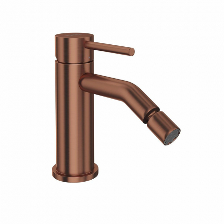 Смеситель для биде ETERNA однорычажный с донным клапаном 3/8, брашированная медь, pvd