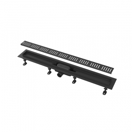 Душевой лоток smart с перфорированной решеткой, черный