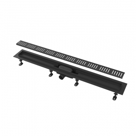 Душевой лоток smart с перфорированной решеткой, черный