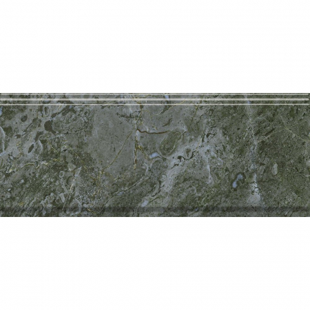 Бордюр Серенада зелёный глянцевый обрезной 30х12