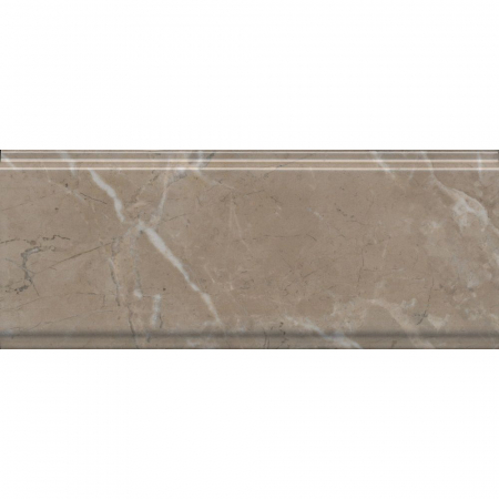 Бордюр Серенада бежевый тёмный глянцевый обрезной 30х12