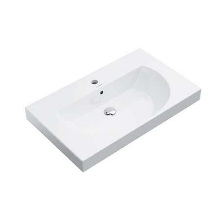 Раковина BUONGIORNO подвесная/мебельная 80, белая глянцевая