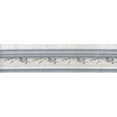 Бордюр Багет Кантри Шик серый матовый декорированный 20х5