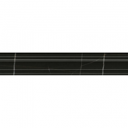 Бордюр Багет Греппи черный глянцевый 40х7,3