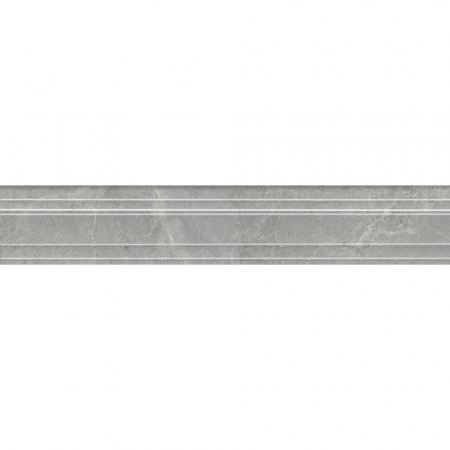 Бордюр Багет Риальто дымчатый глянцевый обрезной 40x7,3x2,7