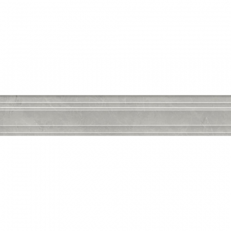Бордюр Багет Риальто серый светлый глянцевый обрезной 40x7,3x2,7