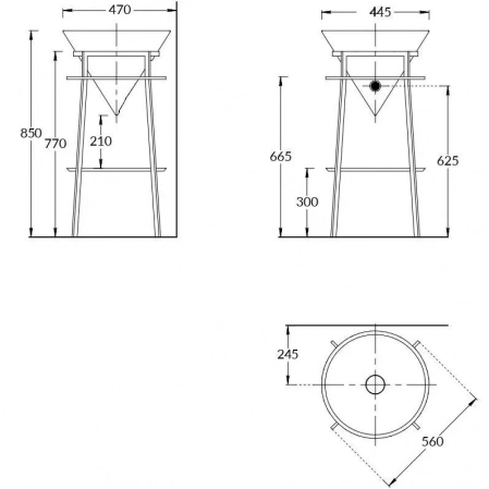 Металлическая структура CONO напольная 44, черная матовая