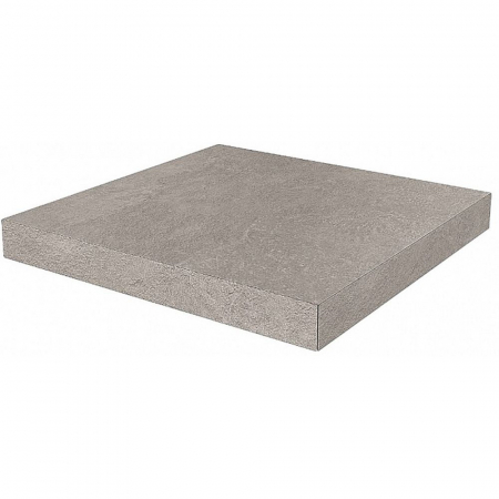 Ступень угловая клееная Про Стоун серый 33х33