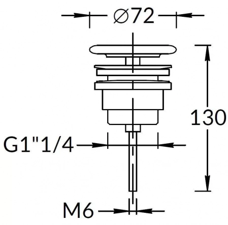 Донный клапан фиксированный с керамической крышкой