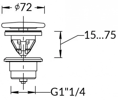 Донный клапан клик-клак с керамической крышкой, белый глянцевый