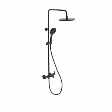 Душевая колонна FONTE на 3 потока с фикс.изливом и механическим смесителем, черный матовый