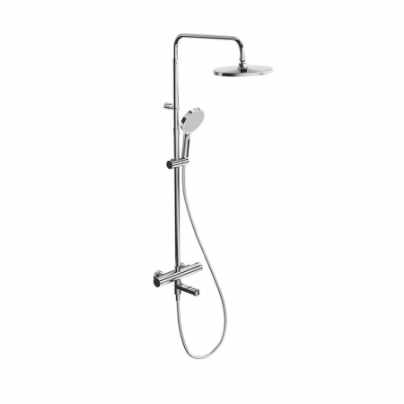 Душевая колонна FONTE на 3 потока с пов.изливом с термостатическим смесителем, хром