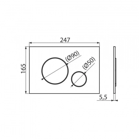 Кнопка управления для скрытых систем инсталляции, xром-глянец (круглая)