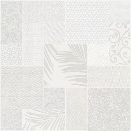 Панно Тассо белый матовый обрезной 60x60x0,9