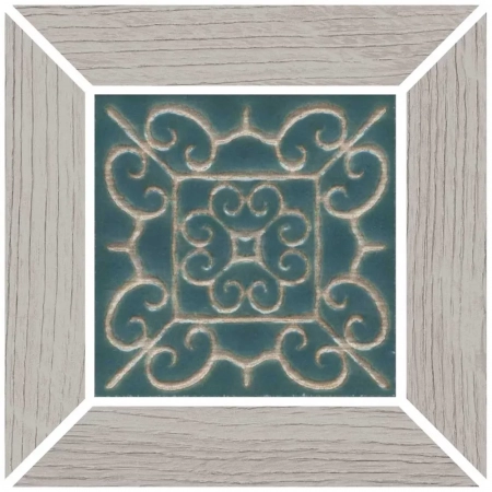 Декор Тровазо наборный серый светлый матовый 13x13x0,9