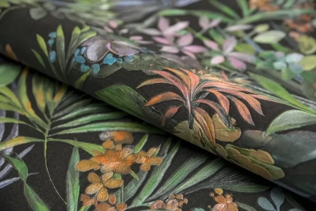 Обои виниловые Джангл мотив, чёрный цветной