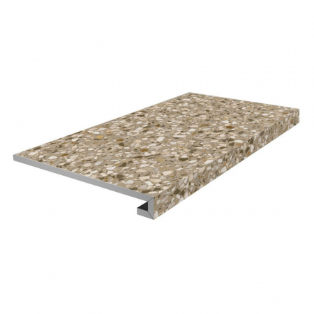 Ступень фронтальная клееная Бричиола бежевый матовый обрезной 33x60x0,9