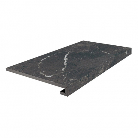 Ступень фронтальная клееная Тубкаль чёрный матовый обрезной 33x60x0,9