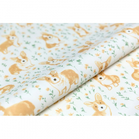 Обои виниловые Уик-энд мотив, жёлто-зелёный корги