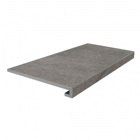 Ступень фронтальная клееная Портленд серый тёмный матовый обрезной 33x80x0,9