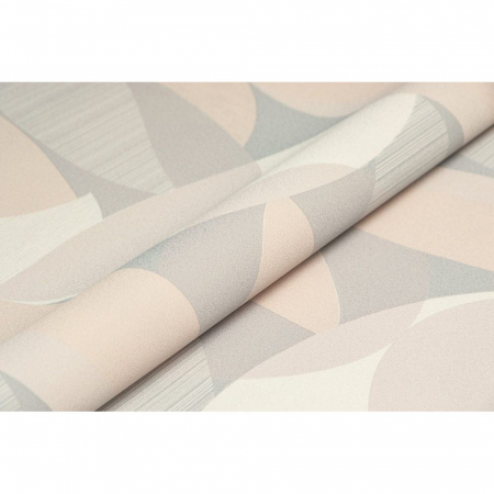 Обои виниловые Шафран мотив, бежевый, серый, листья