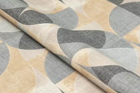 Обои виниловые на флизелиновой основе Шафран мотив, черный, круги