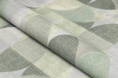 Обои виниловые на флизелиновой основе Шафран мотив, зелёный, круги