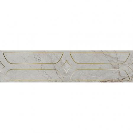 Бордюр Ифран серый светлый глянцевый обрезной 60x14,5x0,9