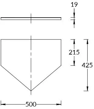 Столешница без выреза для тумбы-модуля CARAVAN 50, сливочная матовая