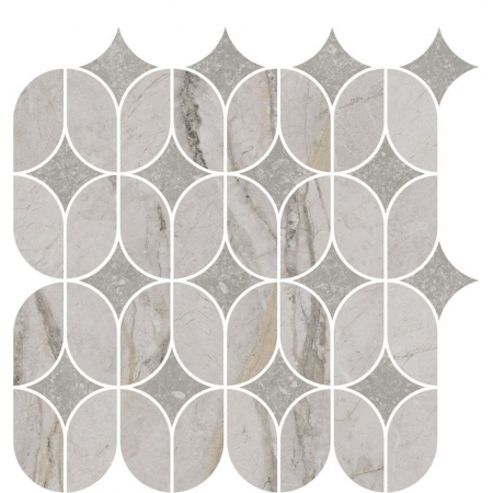 Декор Ифран наборный серый светлый глянцевый обрезной 30x32,5x0,9