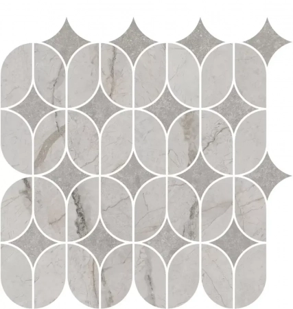 Декор Ифран наборный серый светлый глянцевый обрезной 30x32,5x0,9