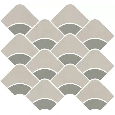 Декор Таделакт наборный серый светлый, зелёный светлый матовый обрезной 30x28x0,9