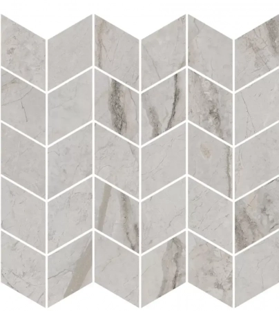 Декор Ифран мозаичный серый светлый глянцевый обрезной 30x31,2x0,9