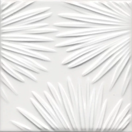 Декор Агдаль 4 белый матовый структура 15x15x0,9