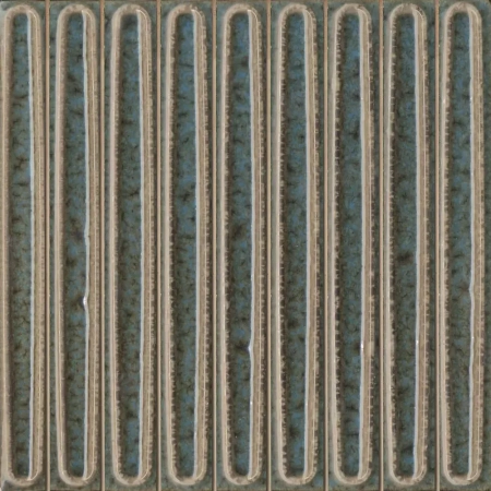 Декор чипсет Далия бирюзовый тёмный глянцевый 20x20x0,95