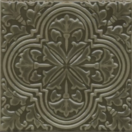 Декор Фес зелёный глянцевый 15x15x0,77