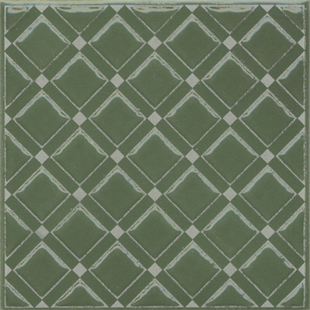 Декор Бахия 1 зелёный глянцевый 9,8x9,8x0,7