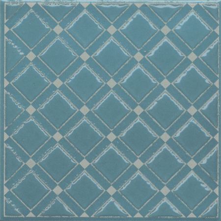 Декор Бахия 1 бирюзовый глянцевый 9,8x9,8x0,7