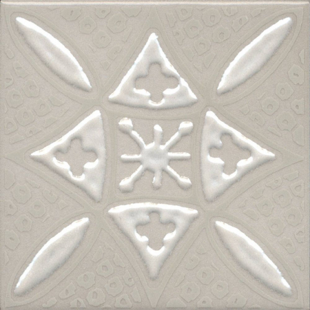 Декор Бахия 2 серый светлый глянцевый 9,8x9,8x0,7