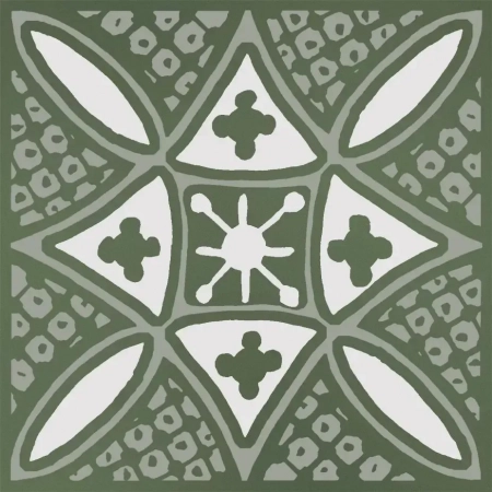 Декор Бахия 2 зелёный глянцевый 9,8x9,8x0,7