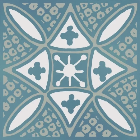 Декор Бахия 2 бирюзовый глянцевый 9,8x9,8x0,7